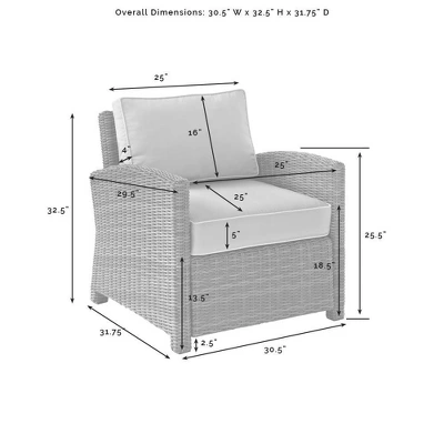 Bradenton 3pc Outdoor Wicker Seating Set With Two Chairs & Side Table Sangria - Crosley 6 Bradenton 3pc Outdoor Wicker Seating Set With Two Chairs & Side Table Sangria - Crosley - Image 6