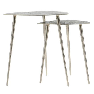 2pk Aluminum Patio Accent Table - Olivia & May 2 2pk Aluminum Patio Accent Table - Olivia & May - Image 2