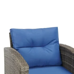 5pc Wicker Outdoor Conversation Set Blue/Brown - EDYO LIVING -Crosley Sales Store GUEST 9e4e692f 51e1 44a8 8625 24b2f157e95e