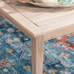 Linon 4pc Melita Acacia Sectional & Coffee Table Beige -Crosley Sales Store GUEST 9e5a6954 dbbd 4c85 9a1d 55aecce5260e