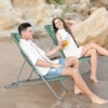 Costway Set Of 2 Beach Chair Portable 3-Position Lounge Chair W/ Headrest BlueGreenOrange
