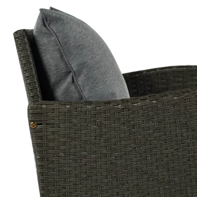 6pc Outdoor Set With Loveseats, Sofa, Chair, Bench & Coffee Table - Gray - GODEER 10 6pc Outdoor Set With Loveseats, Sofa, Chair, Bench & Coffee Table - Gray - GODEER - Image 10