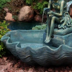 Sunnydaze Decor Sunnydaze 30"H Electric Fiberglass Fairy Shell Outdoor Water Fountain -Crosley Sales Store GUEST 9ff5dbc1 7ebe 4be1 a7bf eb5aaf789beb
