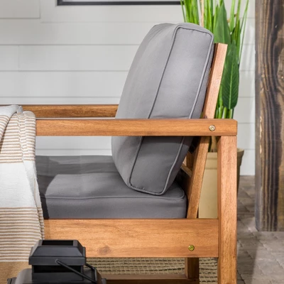 Galia 2pc Square Leg Acacia Wood Chair And Ottoman With Cushions - Brown - Saracina Home 10 Galia 2pc Square Leg Acacia Wood Chair And Ottoman With Cushions - Brown - Saracina Home - Image 10