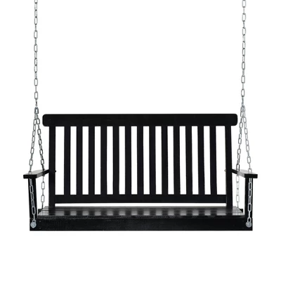 Outsunny 2-Seater Hanging Porch Swing Outdoor Patio Swing Chair Seat With Slatted Build And Chains, 440lbs Weight Capacity 3 Outsunny 2-Seater Hanging Porch Swing Outdoor Patio Swing Chair Seat With Slatted Build And Chains, 440lbs Weight Capacity - Image 3