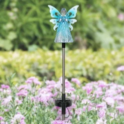 33.85" Acrylic Solar Angel Stake Blue - Exhart -Crosley Sales Store GUEST a0424847 fbb3 4ed9 a429 d9bf6dd7ed5b