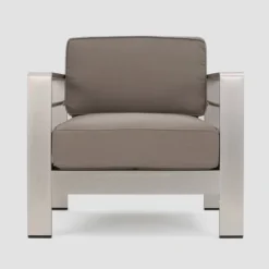 Cape Coral 4pc Metal Conversation And Gas Fire Table Set - Khaki/Brown/Black - Christopher Knight Home -Crosley Sales Store GUEST a07bccfe 3e21 4e96 acdf 46037eff10af