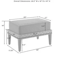 Prescott Outdoor Wicker Ottoman - Taupe/Brown - Crosley -Crosley Sales Store GUEST a1eb3ca0 e8e1 47d3 a731 e22f7739b6fd