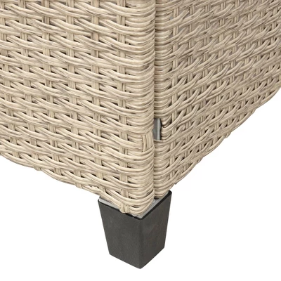 6pc Wicker Patio Set With Benches - Brown/Gray - GODEER 10 6pc Wicker Patio Set With Benches - Brown/Gray - GODEER - Image 10