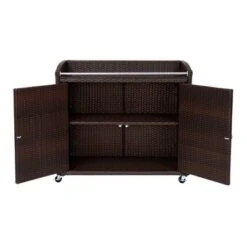 Teamson Home 39.5" Veronica Rolling Outdoor PE Rattan Bar Cart With Storage, Brown 15 Teamson Home 39.5" Veronica Rolling Outdoor PE Rattan Bar Cart With Storage, Brown -Crosley Sales Store GUEST a2cab8a8 d43f 4592 bcaf 1e3b03f72051