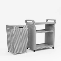 2pc Maksville Contemporary Outdoor Serving Cart & Trash Can - MiBasics -Crosley Sales Store GUEST a350bb2b a808 4f79 a852 cca52723d3a5