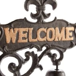 Juvale Cast Iron Bell, Welcome Entry Door Bell, Antique Doorbell Decoration, Black, 6.7 X 8.9 X 0.8 In -Crosley Sales Store GUEST a3539bb6 4b0d 4f39 89ee f5829b79fdac