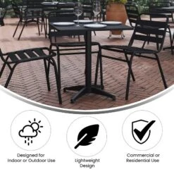 Flash Furniture Lila 27.5'' Square Aluminum Indoor-Outdoor Table Set With 4 Slat Back Chairs -Crosley Sales Store GUEST a3544fe3 5d5d 4fbb 8013 ac17589646e9