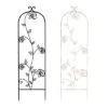 Garden Trellis- For Climbing Plants- Decorative Flower Stem Metal Panel-For Vines, Roses, Vegetable Plants & Flowers By Pure Garden (Antique White)