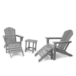 5pk Plastic Resin Adirondack Chair With Side Table & Ottoman - EDYO LIVING -Crosley Sales Store GUEST a579cb00 f31f 4e78 9880 c5650dc364cd