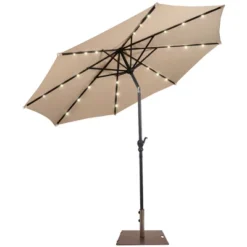 Costway 10ft Solar Lights Patio Umbrella Outdoor W/ 50 LBS Movable Umbrella Stand Red -Crosley Sales Store GUEST a66be301 a53d 436a 868b 53ec05949543