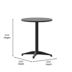 Emma And Oliver 23.5'' Round Aluminum Indoor-Outdoor Table Set With 2 Slat Back Chairs -Crosley Sales Store GUEST a7722c72 75dc 40da 825d 74f8c8e60b66