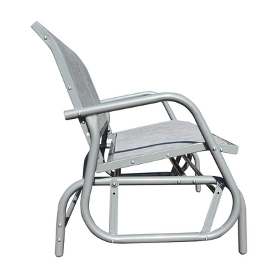 GOLDSUN Alloy Steel Weather Resisting Outdoor 2 Person Swinging Rocking Glider Bench Chair Loveseat For Patio, Garden, Deck, Or Swimming Pool, Gray 1 GOLDSUN Alloy Steel Weather Resisting Outdoor 2 Person Swinging Rocking Glider Bench Chair Loveseat For Patio, Garden, Deck, Or Swimming Pool, Gray