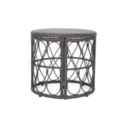 Bruce Outdoor Round Wicker Side Table Gray - Christopher Knight Home -Crosley Sales Store GUEST a8716f6c 10e2 49dd 954b ba7939b1c8c8