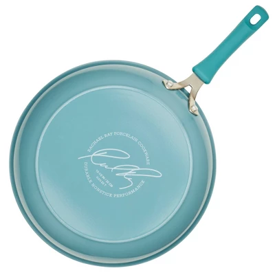 Rachael Ray Cook + Create Aluminum Nonstick Frying Pan 12.5" Agave Blue 8 Rachael Ray Cook + Create Aluminum Nonstick Frying Pan 12.5" Agave Blue - Image 8