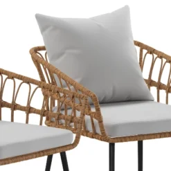 Flash Furniture Evin Set Of 2 Boho Indoor/Outdoor Rope Rattan Wicker Patio Chairs With All-Weather Cushions 18 Flash Furniture Evin Set Of 2 Boho Indoor/Outdoor Rope Rattan Wicker Patio Chairs With All-Weather Cushions -Crosley Sales Store GUEST a8add639 a9ea 4883 9c6f f3cfa34c3b1a