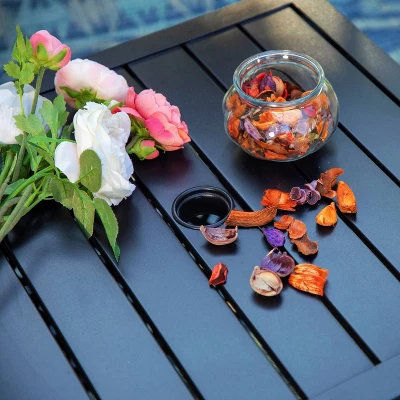 Captiva Designs 3pc Patio Bistro Set With Square Umbrella Table 3 Captiva Designs 3pc Patio Bistro Set With Square Umbrella Table - Image 3