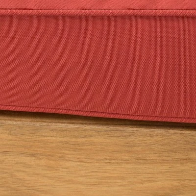 2pk Oana Outdoor Acacia Wood Right Arm Loveseat & Coffee Table With Cushion Teak/Red - Christopher Knight Home 5 2pk Oana Outdoor Acacia Wood Right Arm Loveseat & Coffee Table With Cushion Teak/Red - Christopher Knight Home - Image 5
