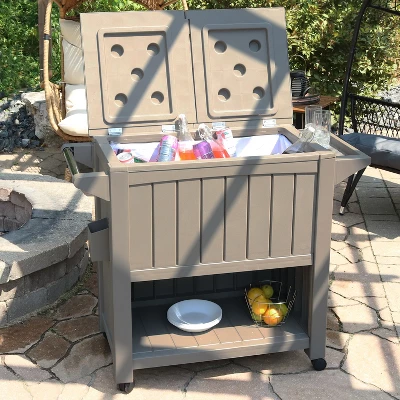 Sunnydaze Decor Sunnydaze Rolling Patio Serving Cart With Prep Table, Cooler And Storage 9 Sunnydaze Decor Sunnydaze Rolling Patio Serving Cart With Prep Table, Cooler And Storage - Image 9
