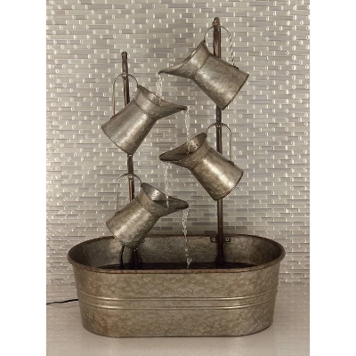 34" Metal Farmhouse Fountain Gray - Olivia & May 2 34" Metal Farmhouse Fountain Gray - Olivia & May - Image 2