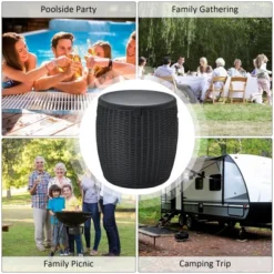 Costway 9.5 Gallon 4-in-1 Patio Rattan Cool Bar Cocktail Table Side Table BrownBlack -Crosley Sales Store GUEST aa04e800 f038 4d4a 8f62 79fb519f3d4f