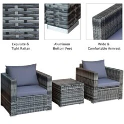 Tangkula 3-Piece Patio Wicker Conversation Set Bistro Rattan Sofa Chair With Washable Cushion Gray 16 Tangkula 3-Piece Patio Wicker Conversation Set Bistro Rattan Sofa Chair With Washable Cushion Gray -Crosley Sales Store GUEST aa499fea 20a5 4518 9b19 b81d5a8e7c2c