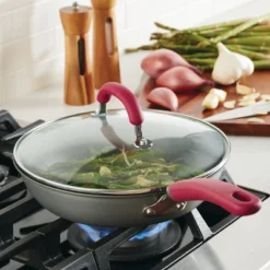 Rachael Ray Create Delicious 10.25" Hard Anodized Nonstick Fry Pan Red Handles