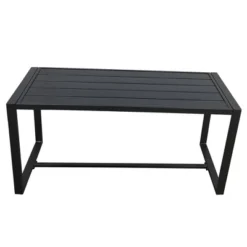 5pc Metal Rectangular Outdoor Bistro Set With Cushions - Black/Beige - GODEER -Crosley Sales Store GUEST ac003585 6f2f 43fa 9d2a 560c6f71c8d3