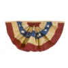 Briarwood Lane Burlap Patriotic Embroidered Bunting USA 48" X 24" Pleated Banner With Brass Grommets