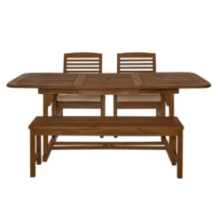 Ravenscroft 4pc Extendable Acacia Wood Outdoor Dining Set - Saracina Home -Crosley Sales Store GUEST aceba1fb ced7 4574 a6c3 679b568def71