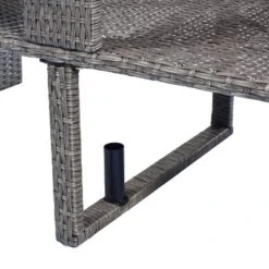 2pc Outdoor Wicker Conversation Sectional Set With Cushions & Half-Moon Side Table For Umbrella - Gray - GODEER -Crosley Sales Store GUEST ad94219a fa1f 4b98 a44e c28f281566f7