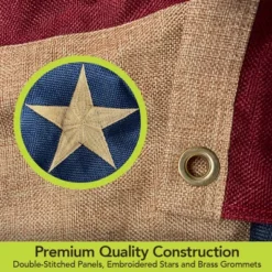 Briarwood Lane Burlap Patriotic Embroidered Bunting USA 48" X 24" Pleated Banner With Brass Grommets -Crosley Sales Store GUEST aec36116 35c9 45b2 b363 285664f8b9fe