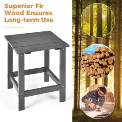 Costway 2PCS Patio Adirondack Chair Side Table Set Solid Wood Garden Deck Grey -Crosley Sales Store GUEST af53440d 6bf6 4e8b 95ea ed018f9af213