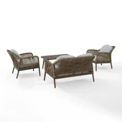 Haven 4pc Outdoor Wicker Conversation Set - Light Gray - Crosley 20 Haven 4pc Outdoor Wicker Conversation Set - Light Gray - Crosley -Crosley Sales Store GUEST afd1c168 07bc 49e0 aeb3 a1be7d39a5f4