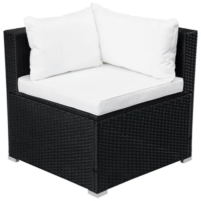 9pc Wicker Patio Set With Cushions - Black/Beige - GODEER 10 9pc Wicker Patio Set With Cushions - Black/Beige - GODEER - Image 10