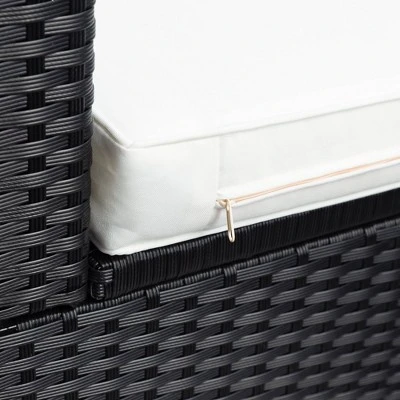 9pc Wicker Patio Set With Cushions - Black/Beige - GODEER 11 9pc Wicker Patio Set With Cushions - Black/Beige - GODEER - Image 11