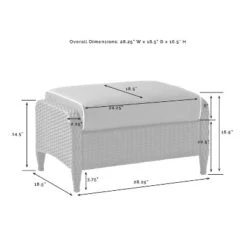 Kiawah 4pc Outdoor Wicker Conversation Set With 2 Arm Chairs & 2 Ottomans Blue - Crosley -Crosley Sales Store GUEST b23be36b 9035 4d5d 8cde b4ef7d041095