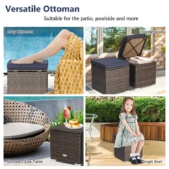 Costway 2PCS Patio Rattan Ottomans Seat Side Table Storage Box Footstool W/Cushions Navy -Crosley Sales Store GUEST b28fba27 42a4 4420 9c90 3a7a1cd77d0b