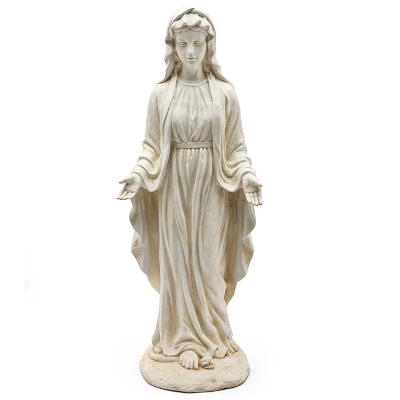 LuxenHome 30.5" H Virgin Mary Indoor Outdoor Statue Garden Statues, Gray Or Ivory 2 LuxenHome 30.5" H Virgin Mary Indoor Outdoor Statue Garden Statues, Gray Or Ivory - Image 2