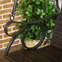 Outsunny PE Wicker Porch Swing, 2-Seater Hanging Swing Bench With Chains, 528 LBS Weight Capacity, Flourishes, Brown -Crosley Sales Store GUEST b2d37583 d2cc 4e8d ac59 b1117eb0ad4f