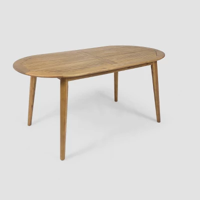 Pines 7pc Acacia Oval Wood Dining Set - Christopher Knight Home 4 Pines 7pc Acacia Oval Wood Dining Set - Christopher Knight Home - Image 4