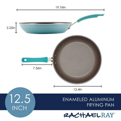 Rachael Ray Cook + Create Aluminum Nonstick Frying Pan 12.5" Agave Blue 12 Rachael Ray Cook + Create Aluminum Nonstick Frying Pan 12.5" Agave Blue - Image 12