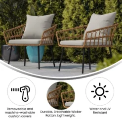 Flash Furniture Evin Set Of 2 Boho Indoor/Outdoor Rope Rattan Wicker Patio Chairs With All-Weather Cushions 16 Flash Furniture Evin Set Of 2 Boho Indoor/Outdoor Rope Rattan Wicker Patio Chairs With All-Weather Cushions -Crosley Sales Store GUEST b3e3751e 5b47 4fa6 9430 d695eaadfb4b