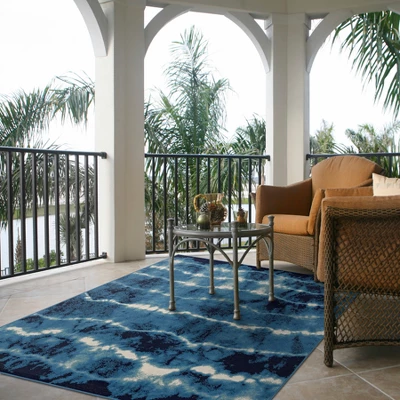 Shibori Waves Outdoor Rug Navy - Threshold™ 1 Shibori Waves Outdoor Rug Navy - Threshold™