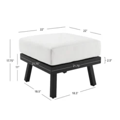 Linon Lark Aluminum Ottoman -Crosley Sales Store GUEST b69806f6 ddc8 4792 8ed8 a7fb88d63737